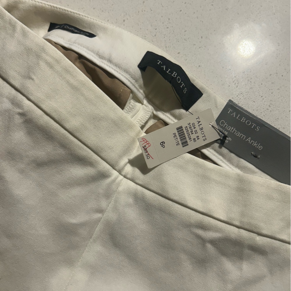 Talbots Chatham ankle pants white 6P - Picture 3 of 5